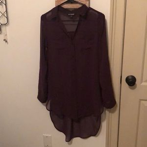 High-low sheer button up top